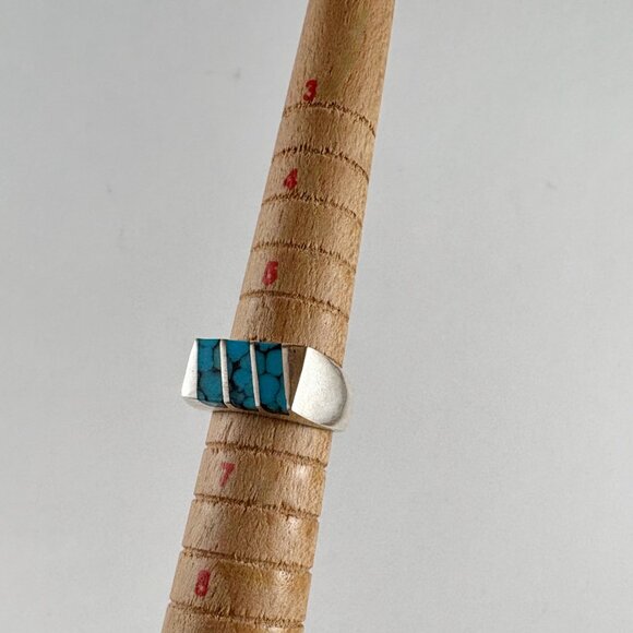 NWOT Unisex Sterling Silver Turquoise Ring - Picture 4 of 4
